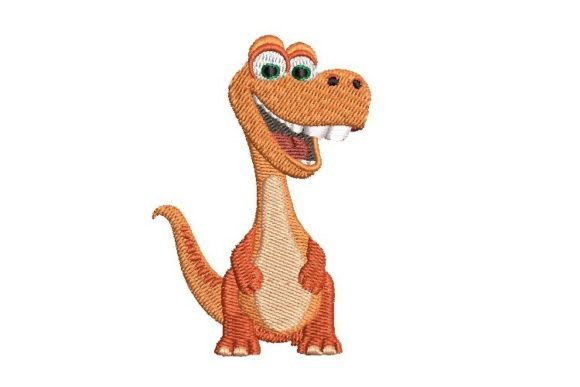 Cartoon Diplodocus for Seasonal Holiday Embroidery