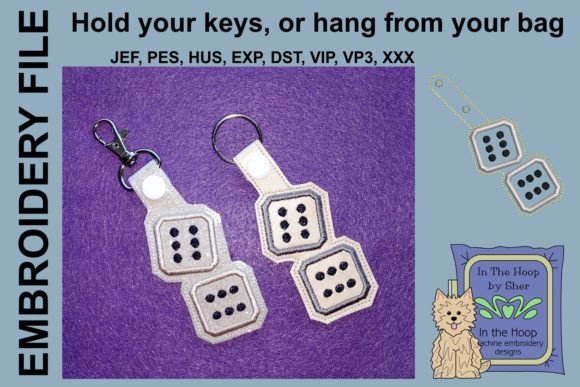Dice Key Fob: A Playful Addition to Your Embroidery Shop