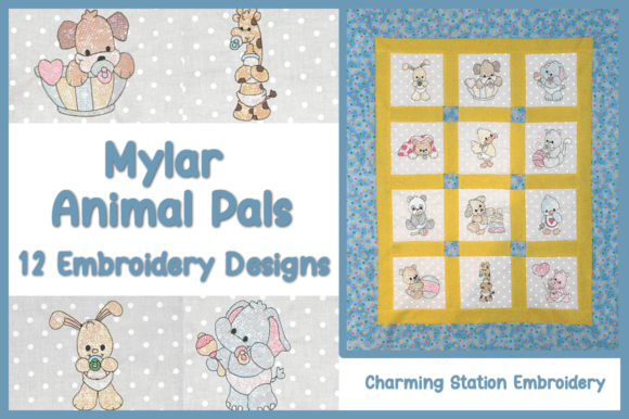 Mylar Baby Animal Pals for Holiday Embroidery