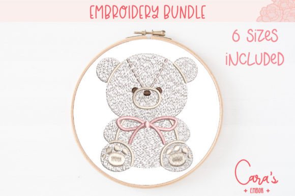 White Cute Bear Embroidery Review